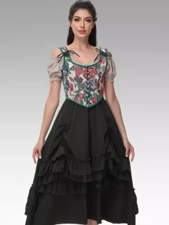 Vintage Corset Vintage Women's Clothing Polyester Ruffles