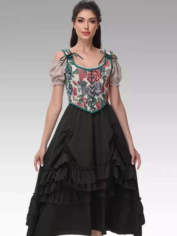 Vintage Corset Vintage Women's Clothing Polyester Ruffles