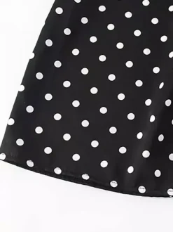 Vintage Polka Dot Halter Mini Dress For Women - Black Retro Criss Cross Keyhole Fit And Flare Sundress - Summer Girls Night Out 2026