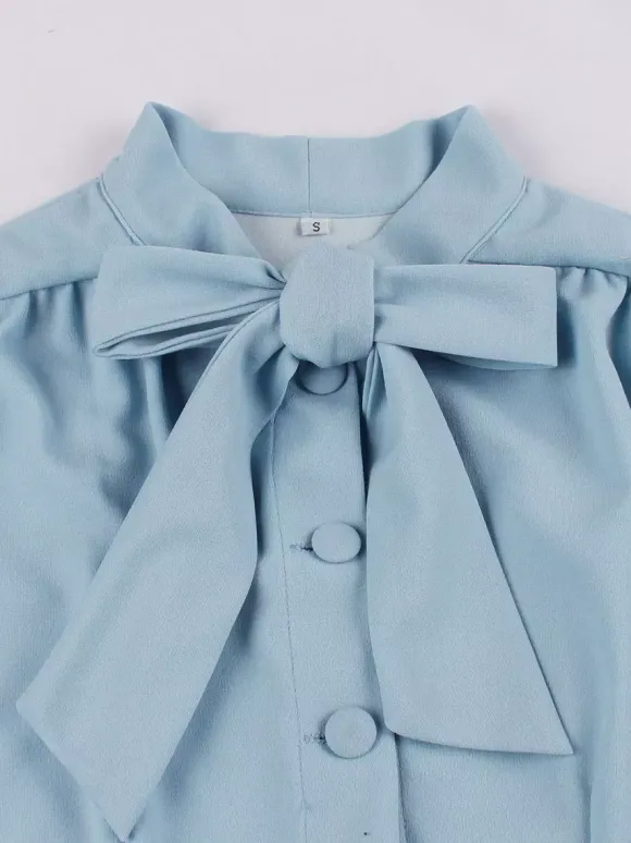 Vintage 1950s Midi Swing Tea Dress for Women - Bow Neck Short Sleeve Fit and Flare Rockabilly Gown - Garden Party 2026