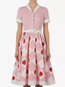Vintage 1950s Swing Cocktail Dress Women Sleeveless Retro Dress