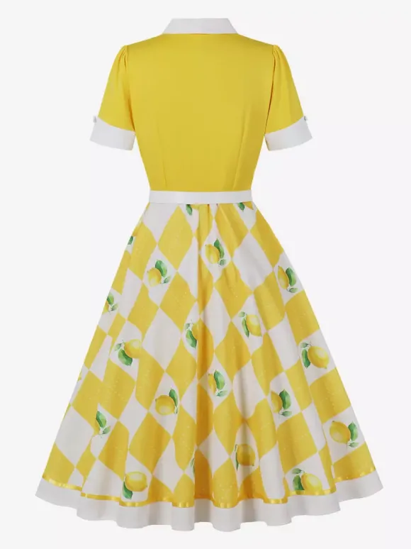 Vintage 1950s Swing Cocktail Dress Women Sleeveless Retro Dress
