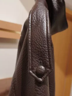 Vintage Solid Black Brown Faux Leather Bomber Relaxed Elastic Waist Hem Jacket