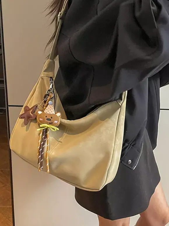 Vintage Washed Faux Leather Large Capacity Hobo Shoulder Tote Bag Casual Daily Handbag