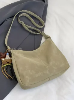 Vintage Washed Faux Leather Large Capacity Hobo Shoulder Tote Bag Casual Daily Handbag