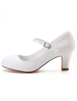 Vintage Wedding Shoes Lace Round Toe Buckle Detail Bridal Shoes Mother Of The Bride Shoes