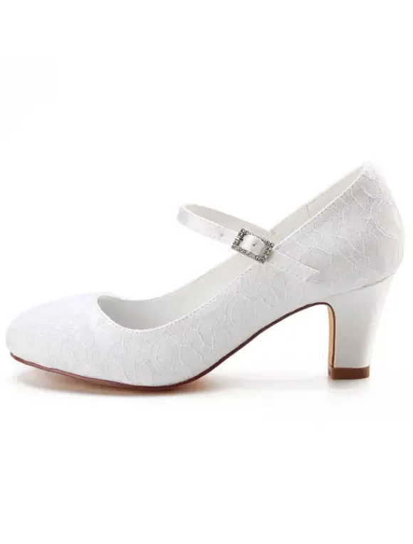 Vintage Wedding Shoes Lace Round Toe Buckle Detail Bridal Shoes Mother Of The Bride Shoes
