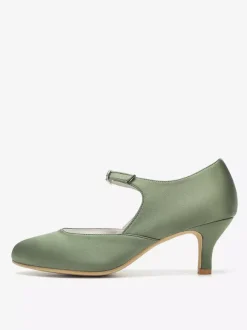 Vintage Wedding Shoes Round Toe Kitten Heel Mary Jane Shoes