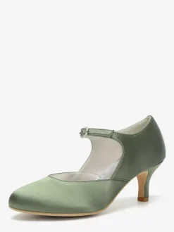 Vintage Wedding Shoes Round Toe Kitten Heel Mary Jane Shoes