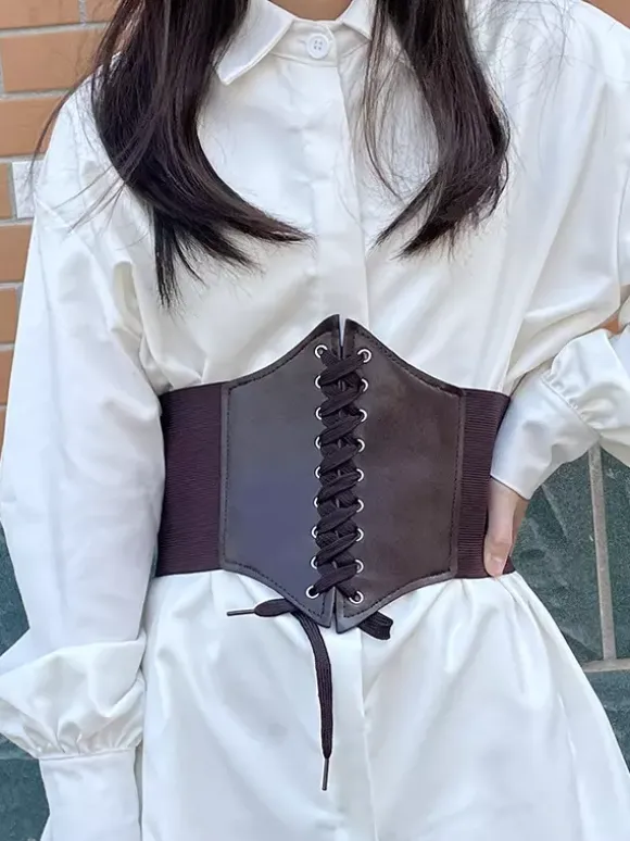 Vintage Corset Vintage Women's Clothing PU Leather