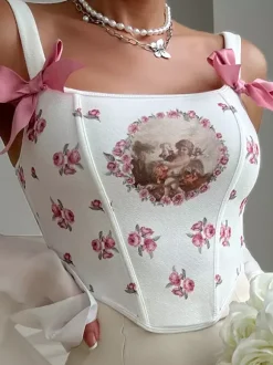 Vintage Corset Vintage Women's Clothing Lace Up Poly/Cotton Blend