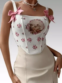 Vintage Corset Vintage Women's Clothing Lace Up Poly/Cotton Blend