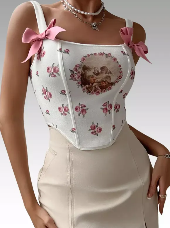 Vintage Corset Vintage Women's Clothing Lace Up Poly/Cotton Blend
