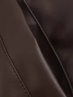 Vintage Faux Leather Bomber Jacket For Women - Retro Zip Up Oversized Harrington Moto Coat - Spring Casual Outerwear 2026