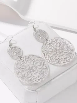 Vintage Hollow Disc Earrings For Women 2026