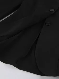 Vintage Peplum Blazer For Women - Puff Sleeve Stand Collar Slim Fit Jacket - Chic Spring Party Outerwear 2026