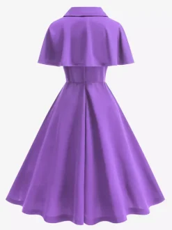 Vintage 1950s Midi Dress With Capelet For Women A-Line Swing Skater Dress - Summer Retro Party 2026