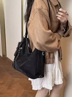 Vintage Suede Fringe Multi Way Backpack Tote Bag Large Capacity Convertible Shoulder Handbag