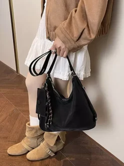 Vintage Suede Fringe Multi Way Backpack Tote Bag Large Capacity Convertible Shoulder Handbag