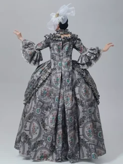 Vintage Vitorian Dress Lace Trim Trumpet Long Sleeves Floor Length Vintage Gown