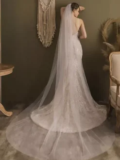 Waterfall Wedding Veils One-Tier Tulle Bridal Veil