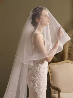 Waterfall Wedding Veils Two-Tier Tulle Bridal Veils