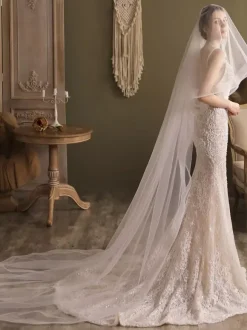 Waterfall Wedding Veils Two-Tier Tulle Bridal Veils