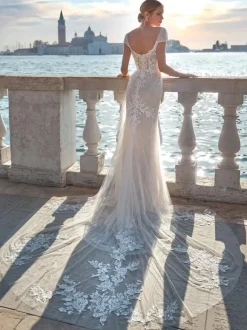 Wedding Dresses With Train Sleeveless Lace Sweetheart Neck Bridal Mermaid Dress Free Customization