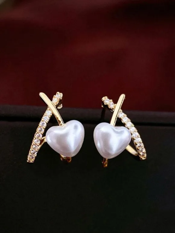 Wedding Earrings Cubic Zirconia Metal Pierced Wedding Jewelry