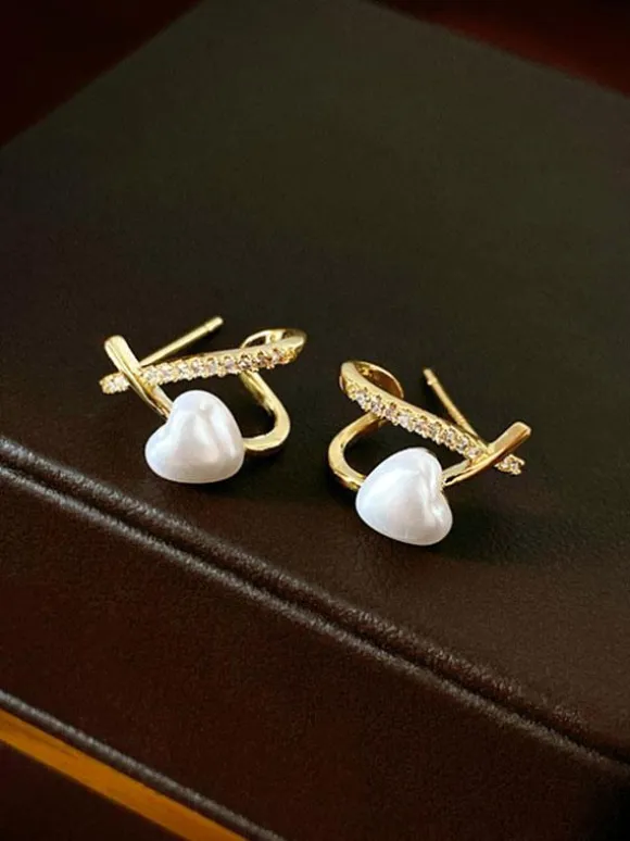 Wedding Earrings Cubic Zirconia Metal Pierced Wedding Jewelry
