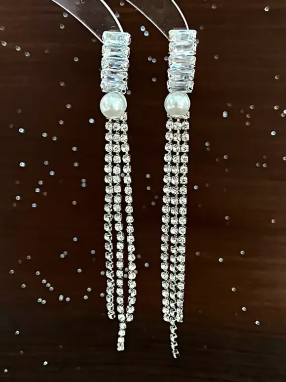 Wedding Earrings Diamond Metal Pierced Wedding Jewelry