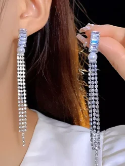Wedding Earrings Diamond Metal Pierced Wedding Jewelry