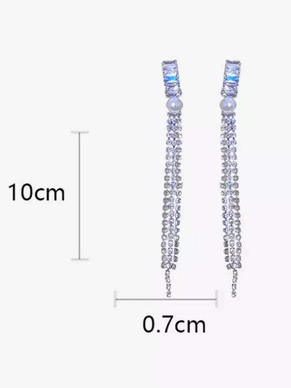Wedding Earrings Diamond Metal Pierced Wedding Jewelry
