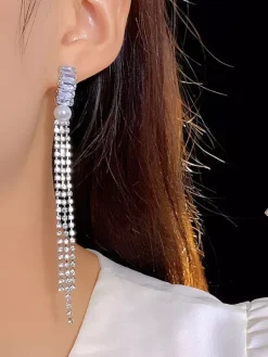 Wedding Earrings Diamond Metal Pierced Wedding Jewelry