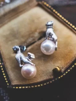 Wedding Earrings Imitation Pearl Unisex Silver Plated Pierced Bridal Jewelry Acc