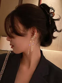 Wedding Earrings Rhinestone Girl's Rhinestone Pierced Bridal Jewelry
