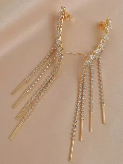 Wedding Earrings Rhinestone Girl's Rhinestone Pierced Bridal Jewelry