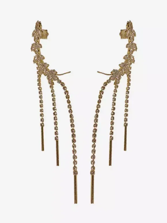 Wedding Earrings Rhinestone Girl's Rhinestone Pierced Bridal Jewelry