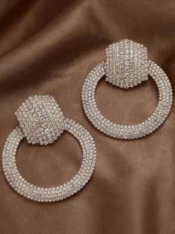 Wedding Earrings Rhinestone Girl's Rhinestone Pierced Wedding Jewelry