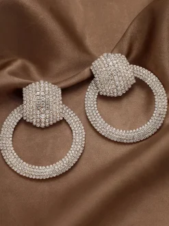 Wedding Earrings Rhinestone Girl's Rhinestone Pierced Wedding Jewelry
