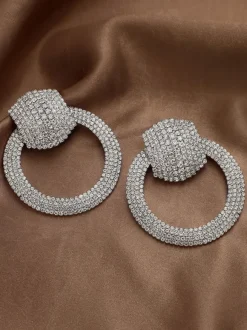 Wedding Earrings Rhinestone Girl's Rhinestone Pierced Wedding Jewelry
