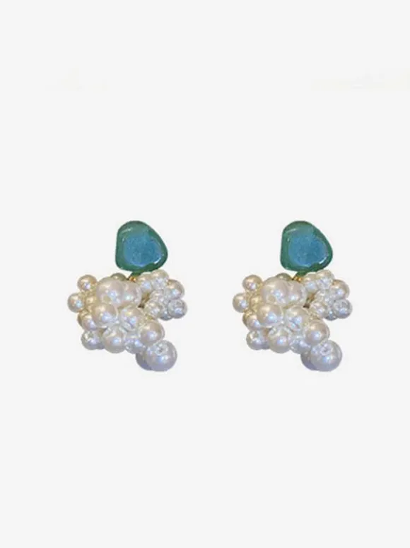 Wedding Earrings Rhinestone Girl's Rhinestone Pierced Bridal Jewelry