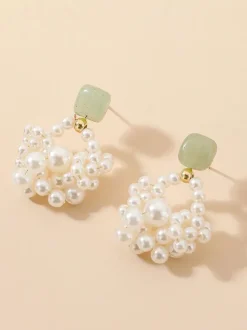 Wedding Earrings Rhinestone Girl's Rhinestone Pierced Bridal Jewelry