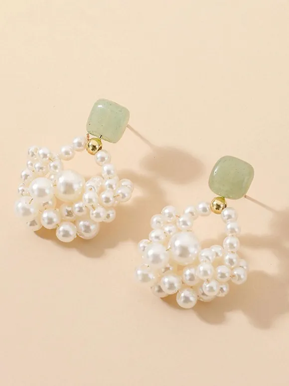 Wedding Earrings Rhinestone Girl's Rhinestone Pierced Bridal Jewelry