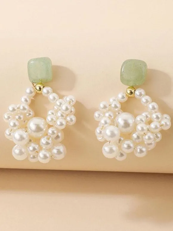 Wedding Earrings Rhinestone Girl's Rhinestone Pierced Bridal Jewelry