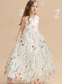 Wedding Flower Girl Dresses Special Occasion Dresses Ivory Sleeveless