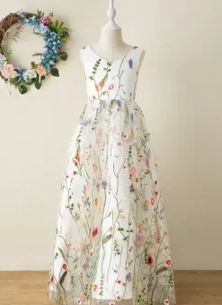 Wedding Flower Girl Dresses Special Occasion Dresses Ivory Sleeveless