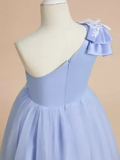 Wedding Flower Girl Dresses Special Occasion Dresses Baby Blue Sleeveless Bows