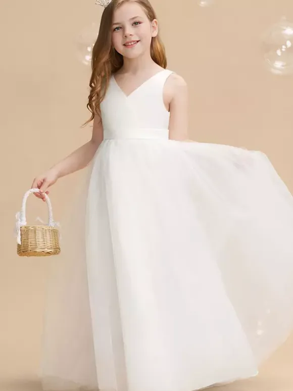 Wedding Flower Girl Dresses Special Occasion Dresses Ivory Sleeveless Sash