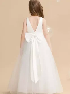 Wedding Flower Girl Dresses Special Occasion Dresses Ivory Sleeveless Sash